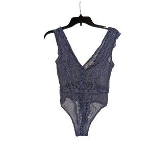 Victorias Secret Sheer Purple Blue Lace Bodysuit S/P CH - Delicate & Flirty